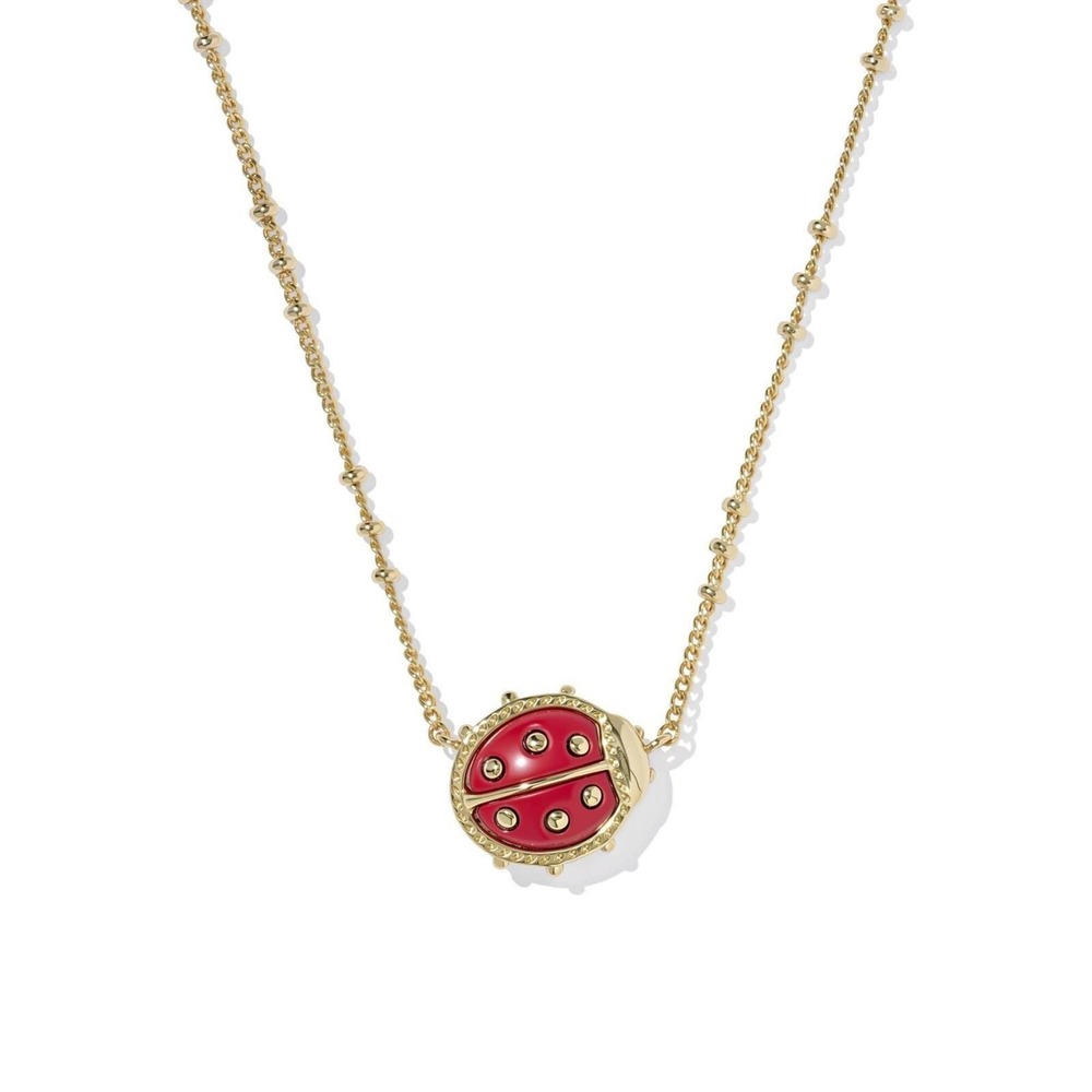 NWT Kendra Scott 14k Gold Over Brass Ladybug Pendant Necklace / Dustbag Included